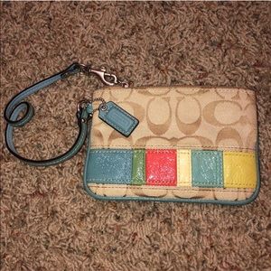 Coach rainbow wristlet